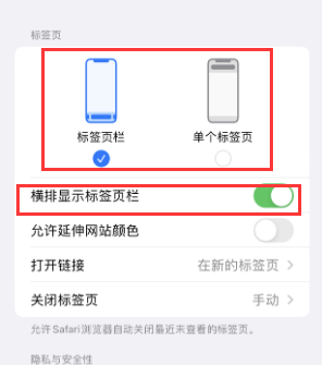 紫金iPhone授权维修分享Safari浏览器如何切换标签栏位置 